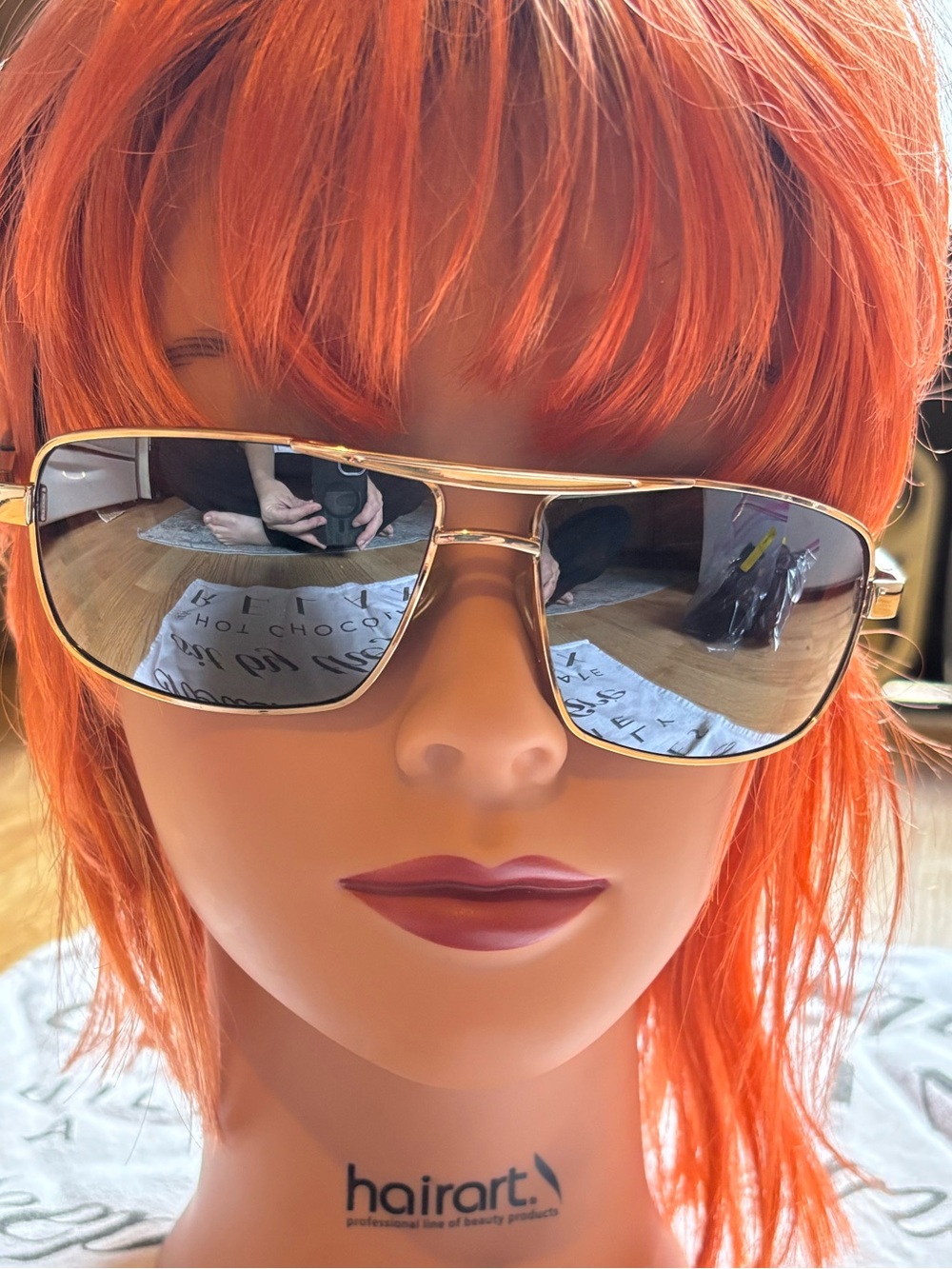 Gold Frame Aviator Sunglasses with Silver Mirrored Lenses - Unbranded
